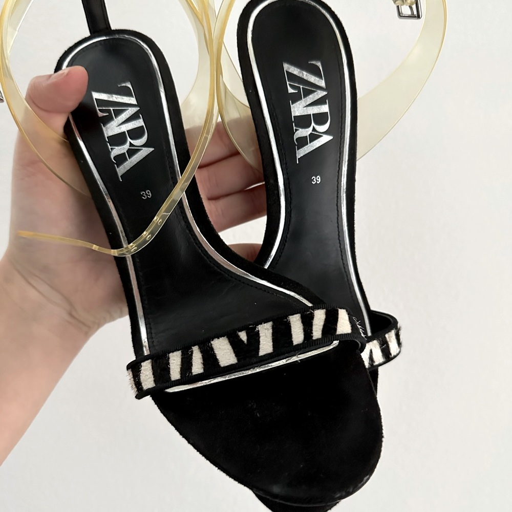 Zara Zebra Strap Heels